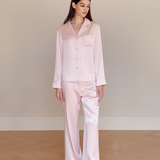 Dusty Pink Classic Silky Pyjama Set