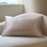 Monogrammed Doodle Print Cream Silk Pillowcase