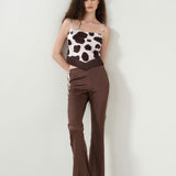 Cow Print Silk Fringe Camisole