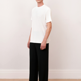 Round Neck Basic White Short Sleeve Top
