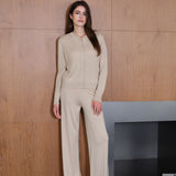 CloudKnit Cashmere-Silk Cable-Knit Cardigan Lounge Top