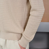 CloudKnit Men’s Cashmere-Silk Cable-Knit Long Sleeve Polo Lounge Top