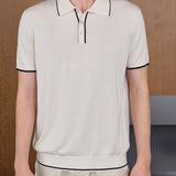 Mr.S Men’s Silk Knit Short-Sleeve Polo