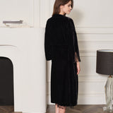 Oriental Collection Crystal Fan Velvet Lace Long Robe