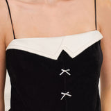 Oriental Collection Embroidered Silk-Collar Velvet Camisole Pajama