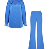 Cobalt Blue Silk Pyjama Set