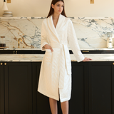 White Silk Quilted Bathrobe