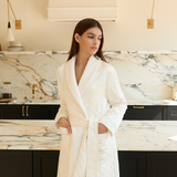 White Silk Quilted Bathrobe