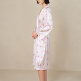 London Rose Pink Silk Dressing Gown
