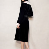 Black Velvet Silk Robe