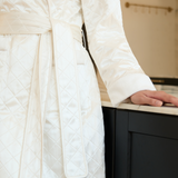 White Silk Quilted Bathrobe