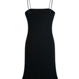 Black Velvet Silk Slip Mini Dress