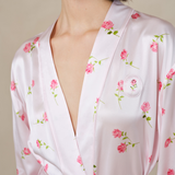 London Rose Pink Silk Dressing Gown