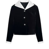 Black Velvet and Pearl White Pyjama Shirt
