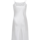 Pearl White Silk Slip Mini Dress