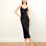 Classic Black Rhinestone Long Nightgown