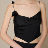 London Rose Silk Cropped Cami Top