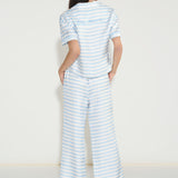Blue Striped Short Sleeve Pyjama Set