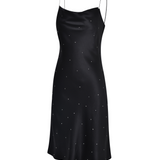 Pearl Black Silk Slip Mini Dress