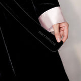 Black Velvet Silk Robe
