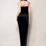 Black Velvet Lace Halterneck Top