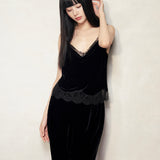 Black Velvet Lace Lounge Trousers