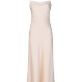 Pastel Pink Silk Slip Midi Dress