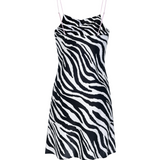 Zebra Print Silk Slip Mini Dress