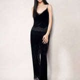 Black Velvet Lace Halterneck Top