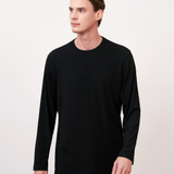 Round Neck Black Basic Long Sleeve
