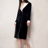 Black Velvet Silk Robe