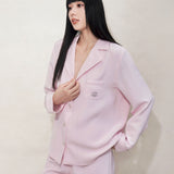 Pastel Pink Silk Pyjama Set