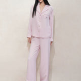 Pastel Pink Silk Pyjama Set