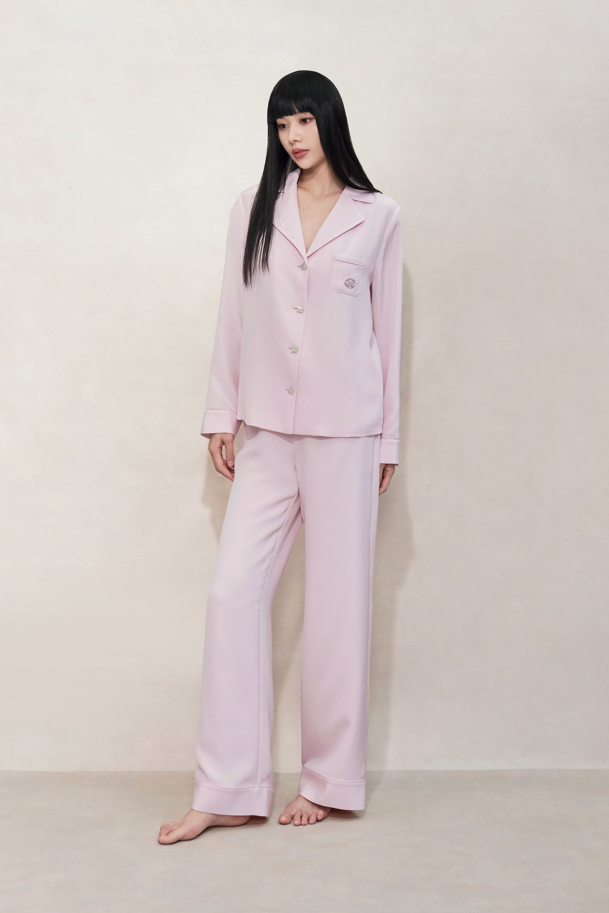 Pastel Pink Silk Pyjama Set – Silky Miracle
