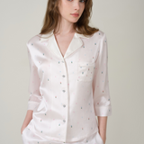 Silk Striped Flower Short Set