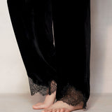 Black Velvet Lace Lounge Trousers
