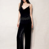 Black Velvet Lace Lounge Trousers