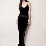 Black Velvet Lace Lounge Trousers