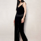 Black Velvet Lace Lounge Trousers