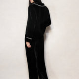Black Lace Velvet Pyjama Trousers