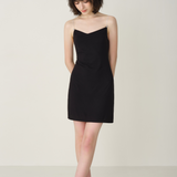 Crystal Silk Modal Swing Neck Short Dress