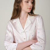 Silk Striped Flower Short Set