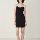 Crystal Silk Modal Swing Neck Short Dress