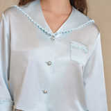 The Purity Series Navy Collar Silk Suit