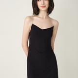 Crystal Silk Modal Swing Neck Short Dress