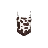 Cow Print Silk Fringe Camisole