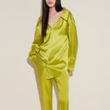 Lime Silk Pyjama Set