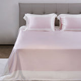 Blossom Pink and Pearl White Silk Bed Set
