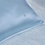 Water Blue Silk Bed Set