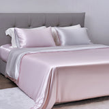 Cherry Grass Pink Silk Bed Set